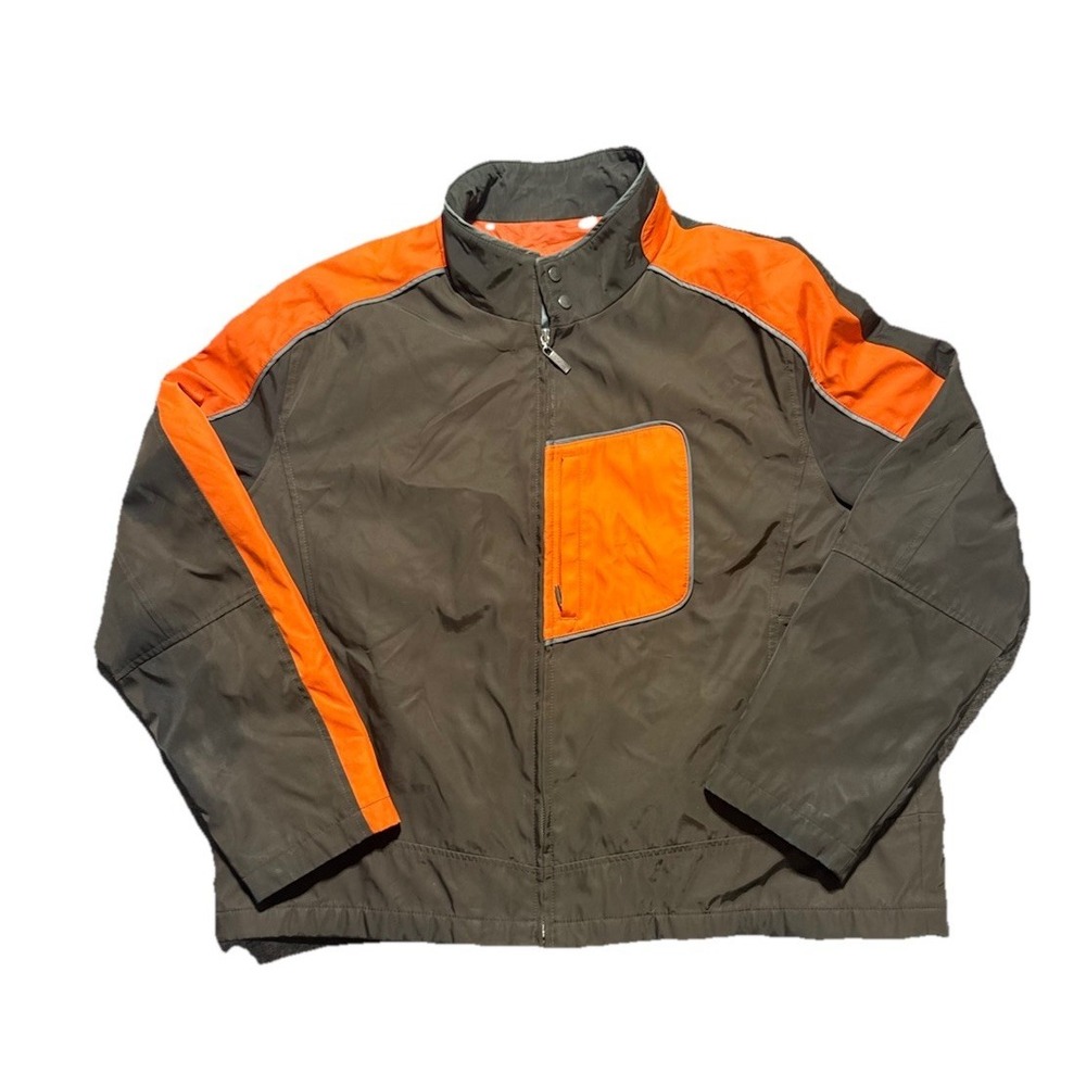 Cole Haan Jacket Mens XXL Brown Orange Zip Up Midweight Streetwear Jacket